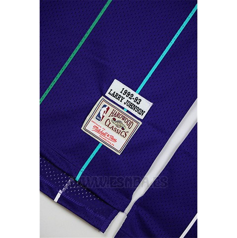 Camiseta Charlotte Hornets Larry Johnson #2 Retro Violeta